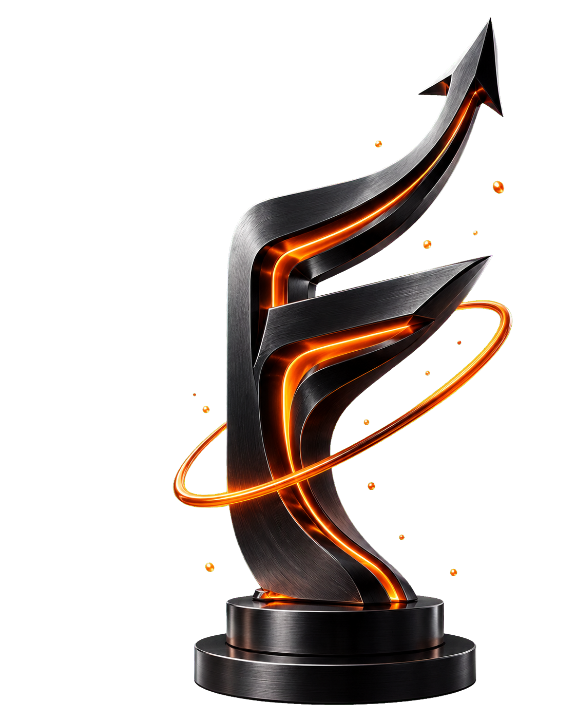 3D growth sculpture in FotoAds orange and black
